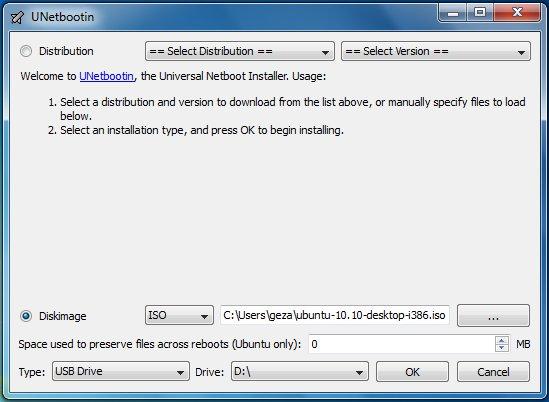 Unetbootin: Select an ISO file or a distribution to download, select a target drive (USB Drive or Hard Disk), then reboot once done. If your USB drive doesn't show up, reformat it as FAT32.