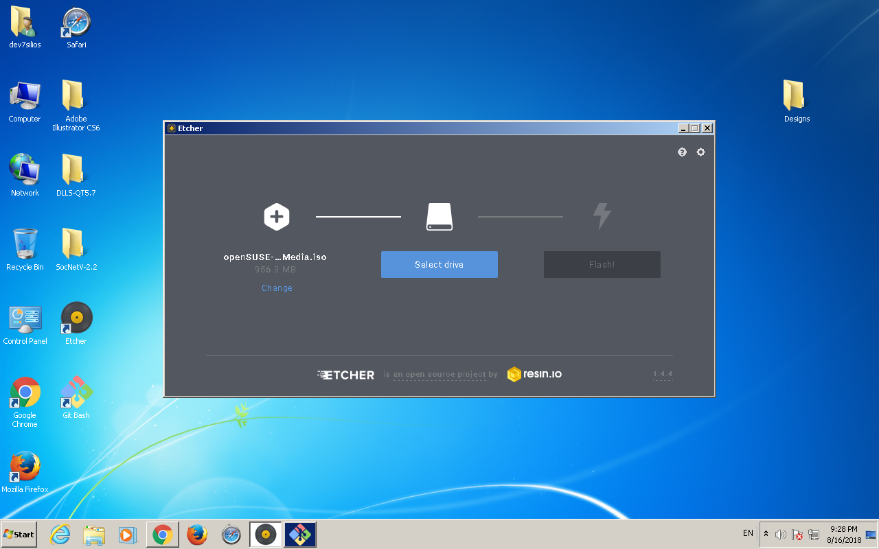 Etcher USB Linux ISO