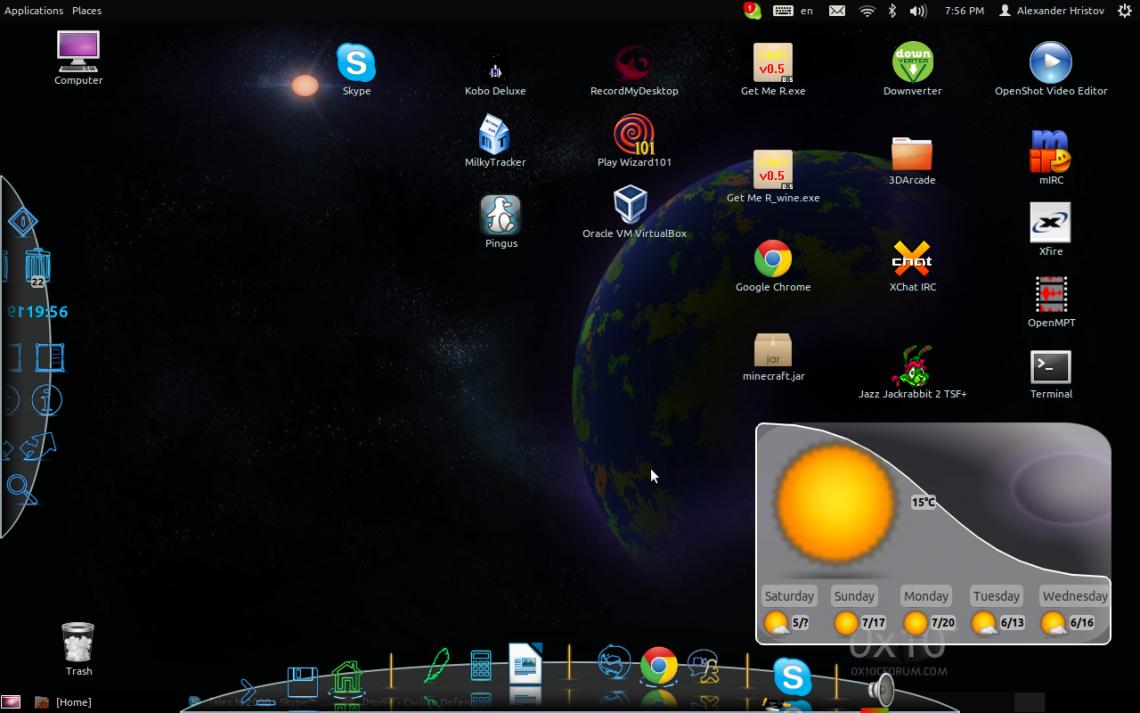 Ubuntu 12.04 Gnome 3 Classic Mode (Cairo dock kai compiz)